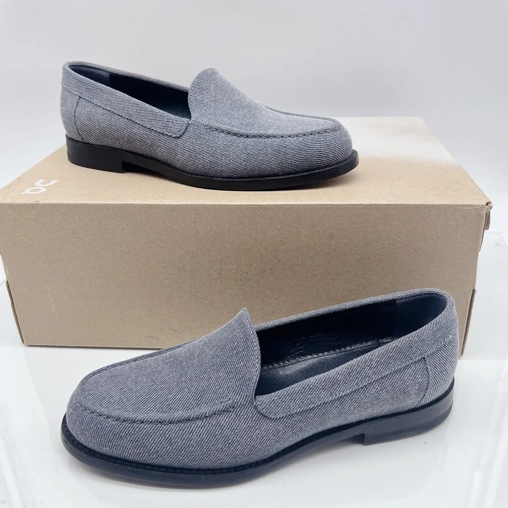 Manolo Blahnik Dineguardo Women's Flats Loafers Blue Denim EU 37 US 7